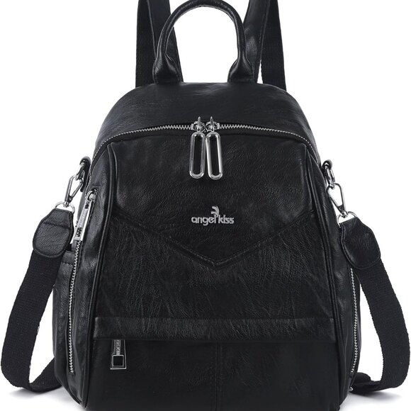 Small Vegan Leather Backpack Purse for Women Compact Convertible Fashion - Picture 1 of 7
